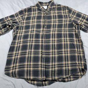 NorthCrest Shirt 3XL TALL Black Tan  Plaid Flannel Outdoor Casual Men XXXLT